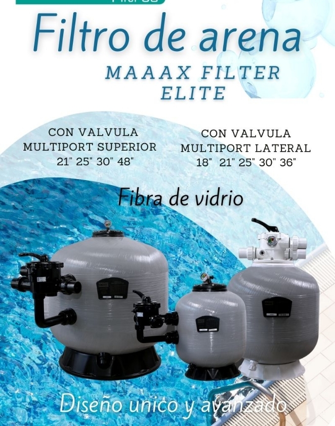 Filtro de arena para piscinas con válvula multiPort