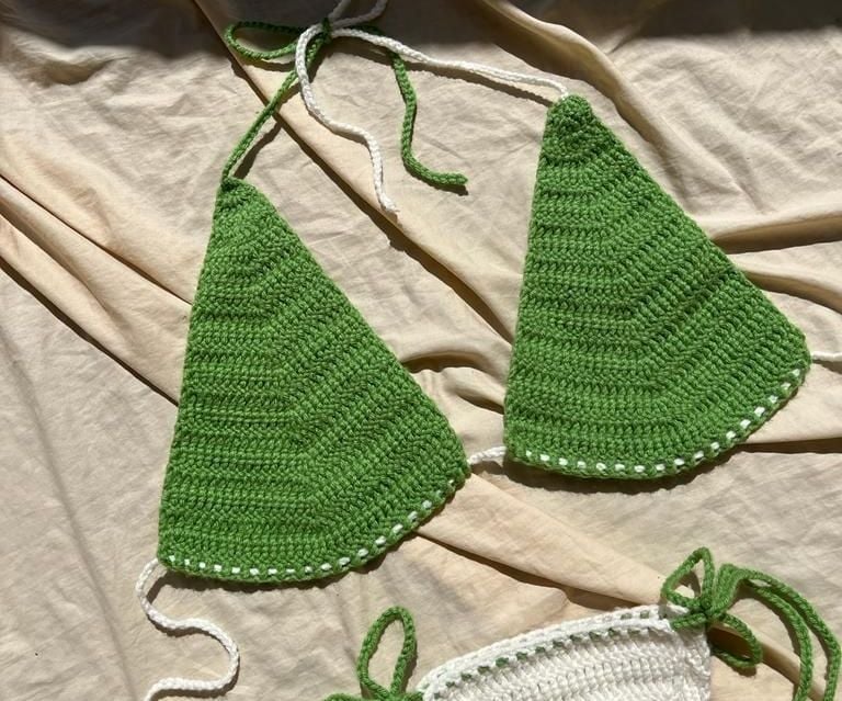 Two-Toned Siren Kini ~ in Green & Ivory