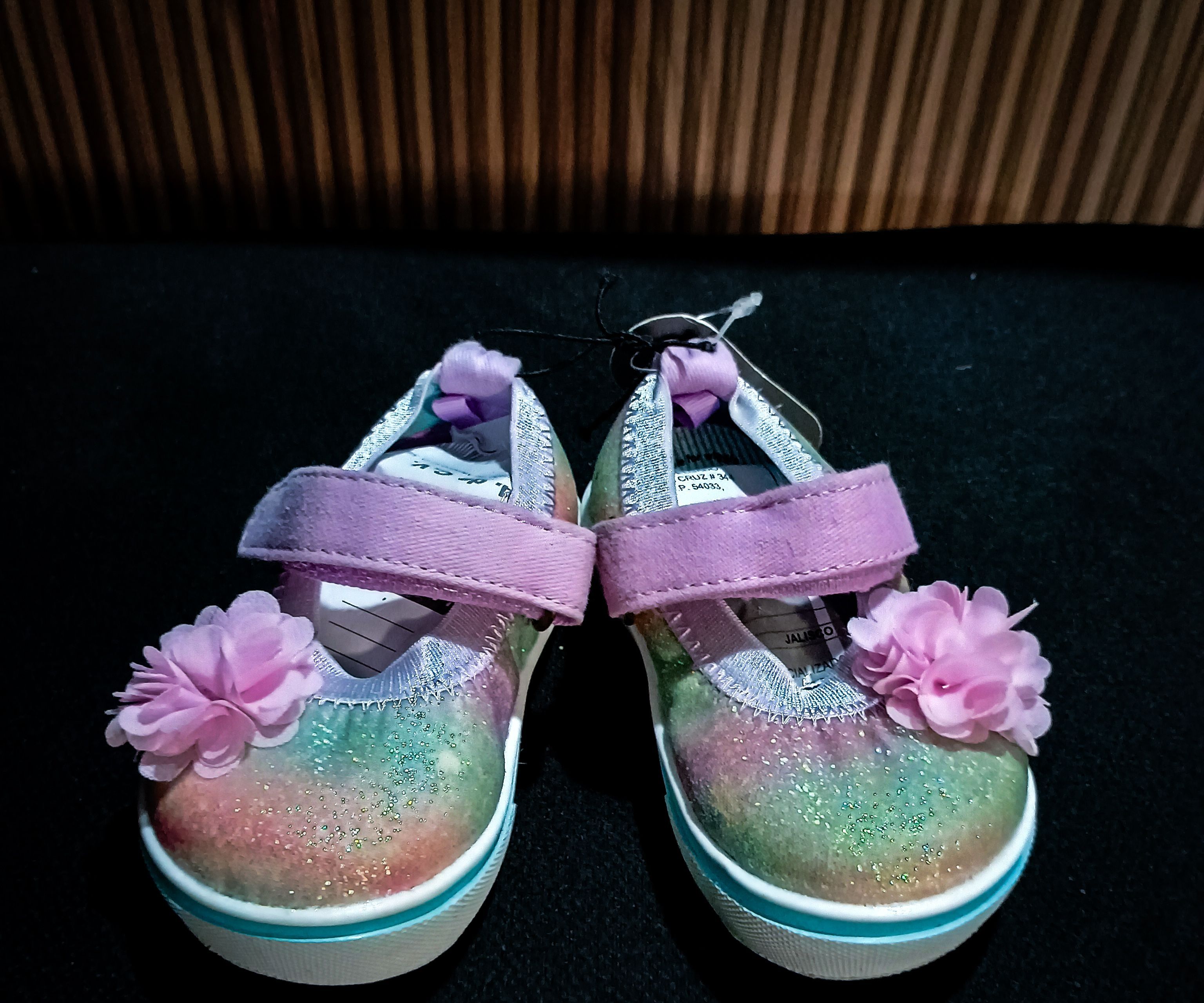 Wonder Nation Niño Bebé Niñas Rosa Brillo Mary Jane Zapatos Tenis Talla 3 Meses