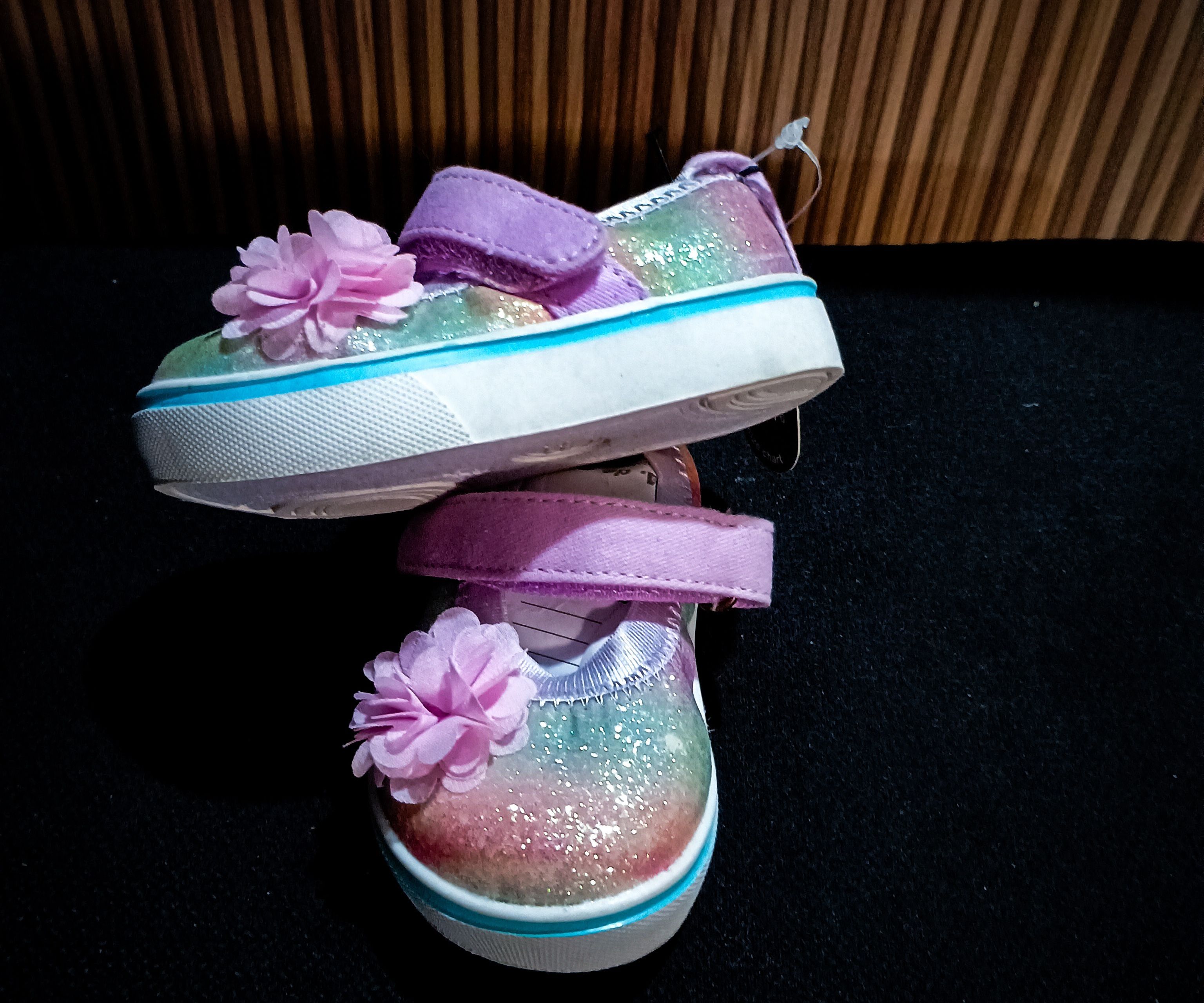 Wonder Nation Niño Bebé Niñas Rosa Brillo Mary Jane Zapatos Tenis Talla 3 Meses