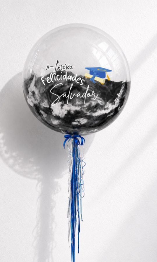 Globo burbuja gigante de graduación Black and White