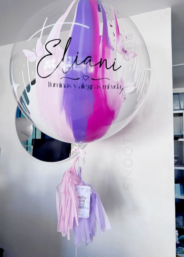 Globo burbuja gigante personalizado para mujer Berry Glow para ella con helio