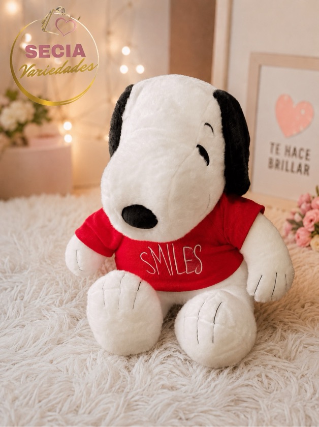Peluche Snoopy con Camiseta “Smiles”