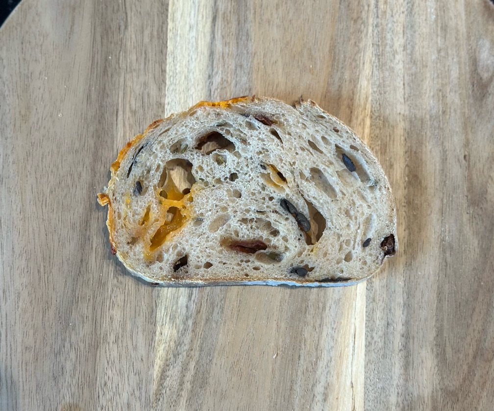 Black Olives, Sun-dried Tomatoes, Rosemary, Italian Herbs & Leicester Cheese Semi-Wholewheat Sourdough Loaf (Mini)