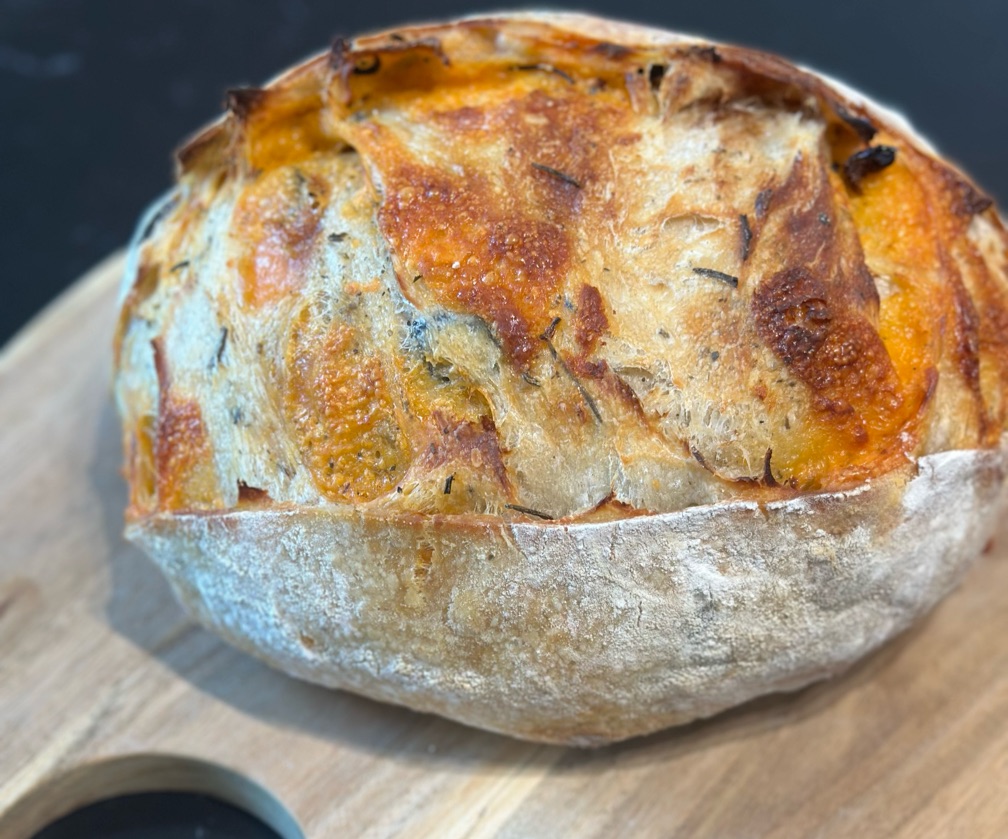 Black Olives, Sun-dried Tomatoes, Rosemary, Italian Herbs & Leicester Cheese White Sourdough Loaf (Regular)