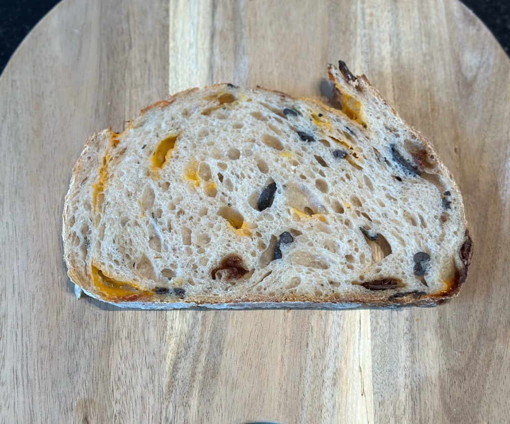 Black Olives, Sun-dried Tomatoes, Rosemary, Italian Herbs & Leicester Cheese Semi-Wholewheat Sourdough Loaf (Regular)