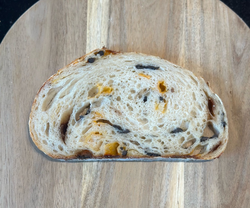 Black Olives, Sun-dried Tomatoes, Rosemary, Italian Herbs & Leicester Cheese White Sourdough Loaf (Regular)