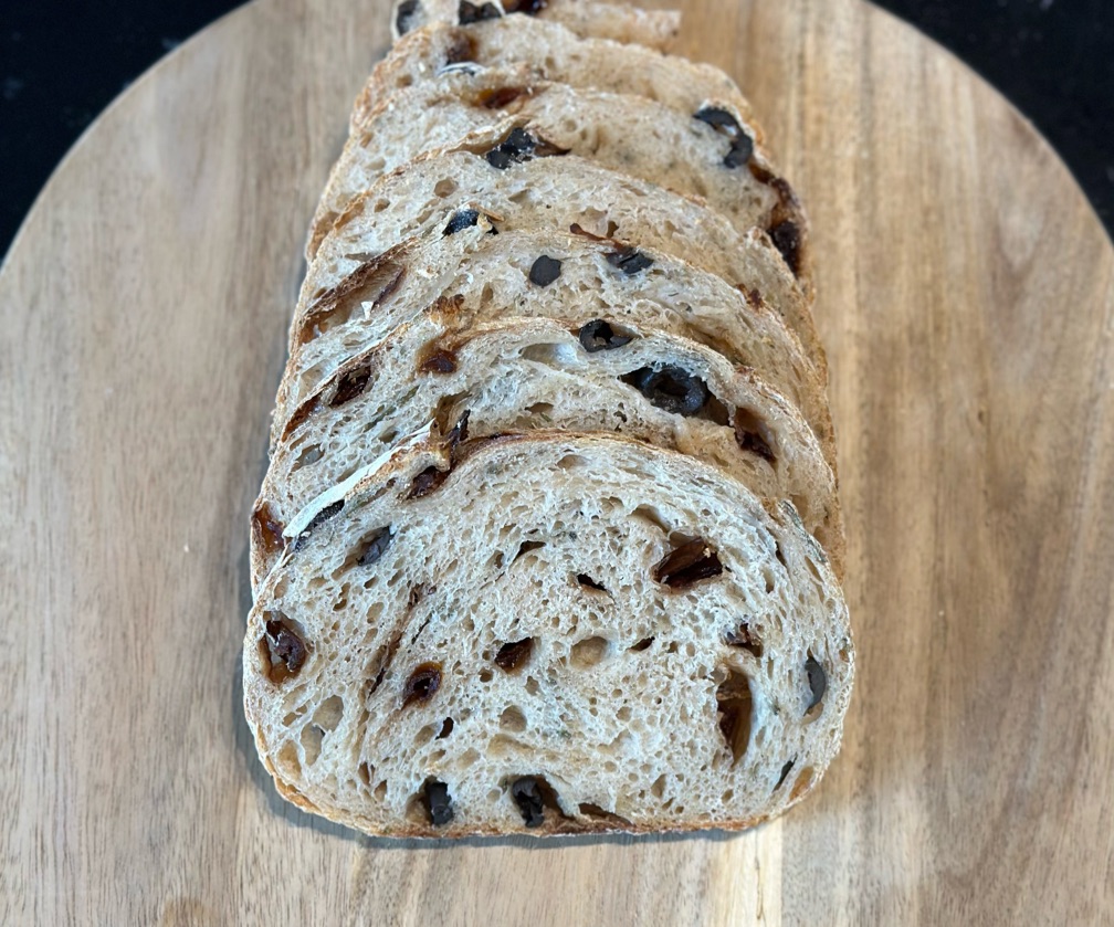 Black Olives, Sun-dried Tomatoes, Rosemary & Italian Herbs Semi-Wholewheat Sourdough Loaf (Mini)