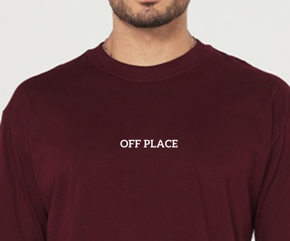 CAMISA OVER OFF PLACE MARROM E BORDÔ