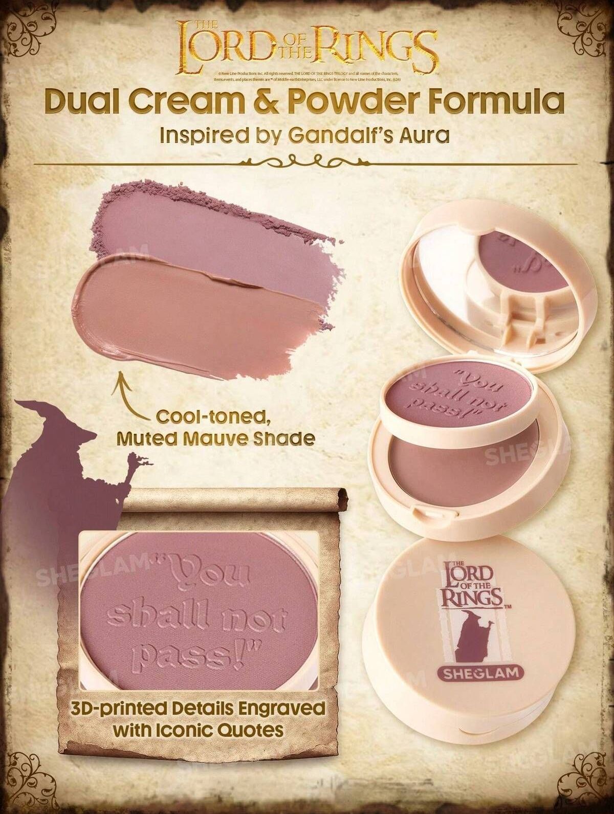 Rubor doble crema y polvo Señor de los Anillos ⭐ SHEGLAM