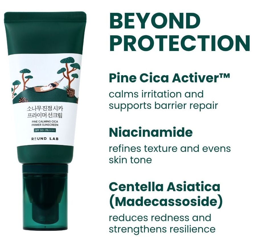 Protector solar calmante acabado gel primer ⭐ ROUND LAB