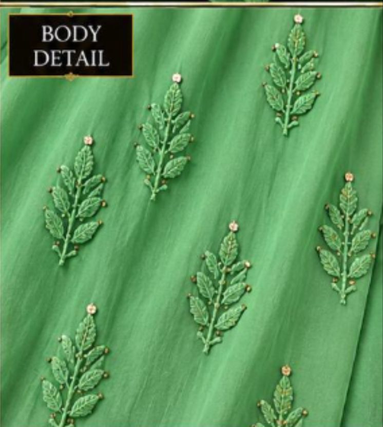MINT GREEN COLORED VISCOSE CHIKANKARI (PD-0023)
