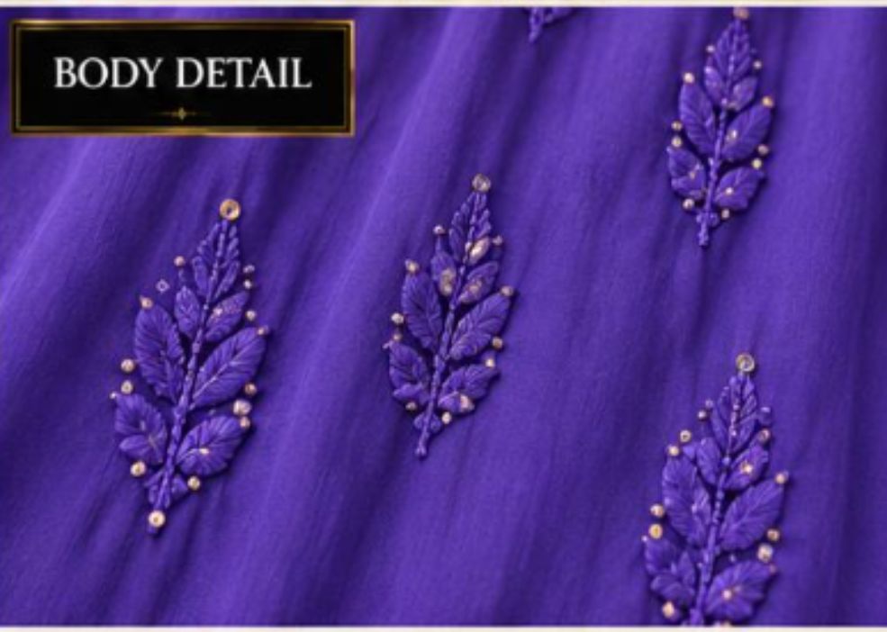 ROYAL PURPLE COLORED VISCOSE CHIKANKARI (PD-0022)
