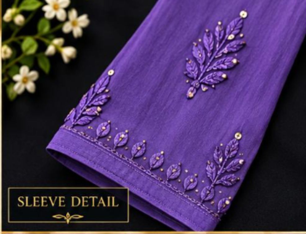 PURPLE COLORED VISCOSE CHIKANKARI