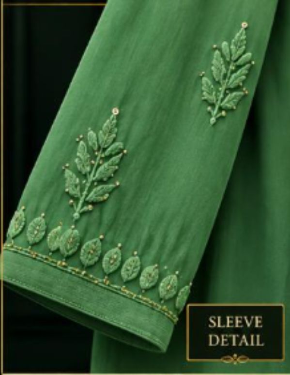 EMERALD GREEN VISCOSE CHIKANKARI (PD-0019)