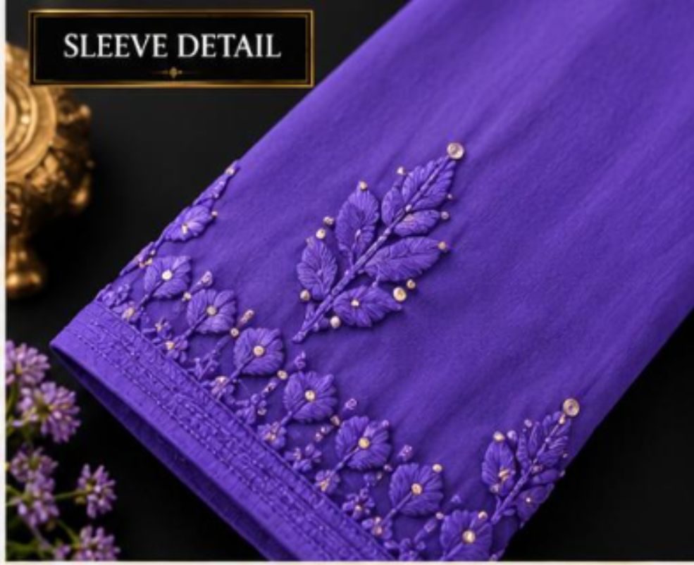 ROYAL PURPLE COLORED VISCOSE CHIKANKARI (PD-0022)