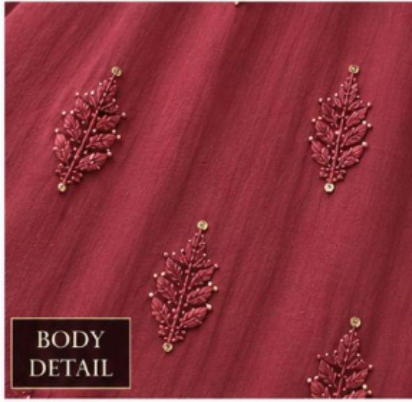 DUSTY ROSE VISCOSE CHIKANKARI