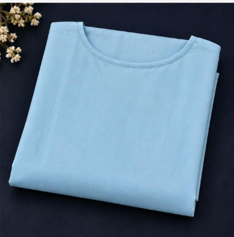 POWDER BLUE VISCOSE CHIKANKARI (PD-0010)