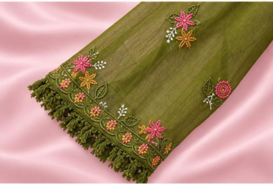 3 PC SET with Multi-Colored Floral Embroidey