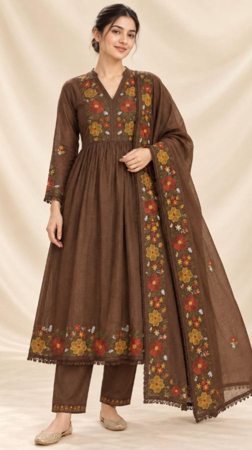3 PC SET with Floral Embroidery