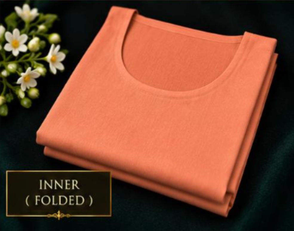 PEACH COLORED VISCOSE CHIKANKARI (PD-0017)