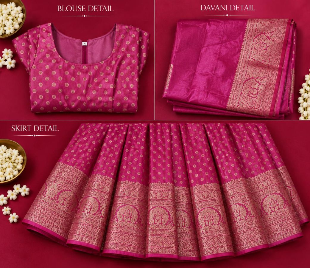 LADIES DHAVANI - LIGHT PINK