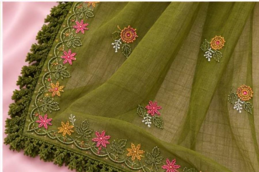 3 PC SET with Multi-Colored Floral Embroidey