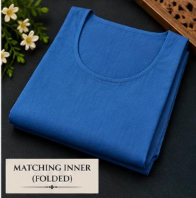 BLUE COLORED VISCOSE CHIKANKARI (PD-0018)
