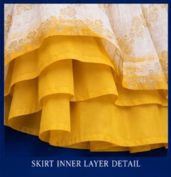 Girls Soft Silk Lacha with Unstitched Blouse & Dhavani