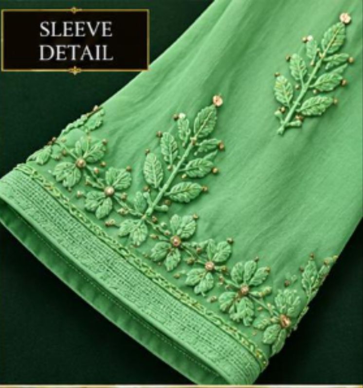 MINT GREEN COLORED VISCOSE CHIKANKARI (PD-0023)