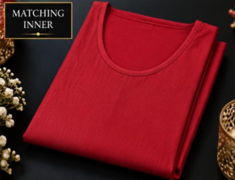 DARK RED VISCOSE CHIKANKARI (PD-0024)