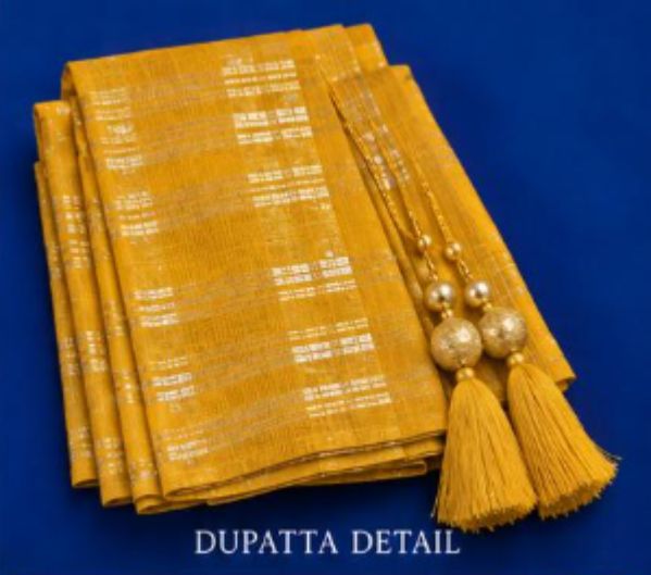 Girls Soft Silk Lacha with Unstitched Blouse & Dhavani