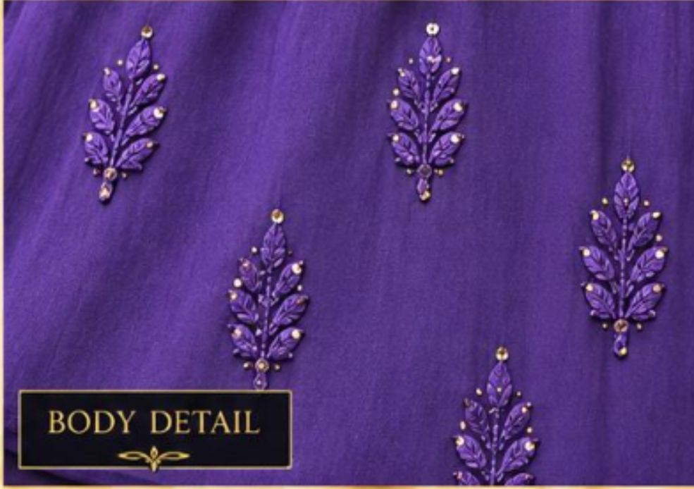 PURPLE COLORED VISCOSE CHIKANKARI