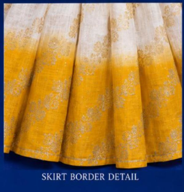 Girls Soft Silk Lacha with Unstitched Blouse & Dhavani