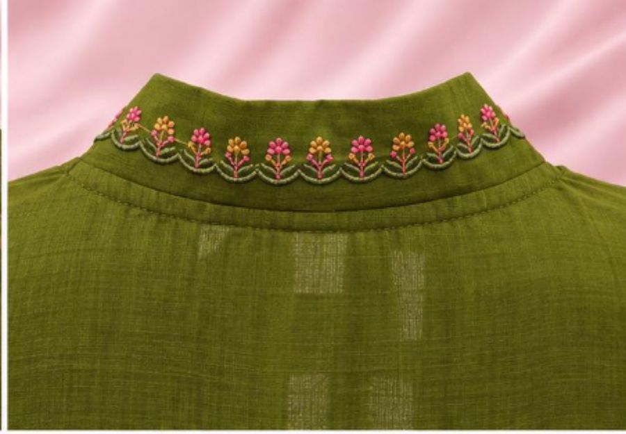3 PC SET with Multi-Colored Floral Embroidey