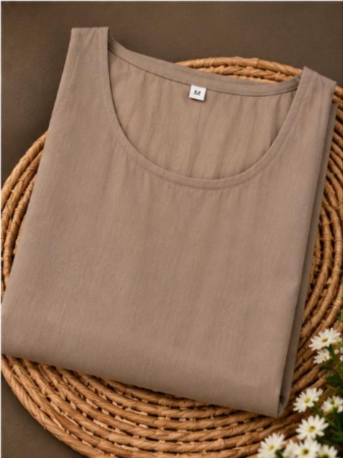 BEIGE COLORED VISCOSE CHIKANKARI