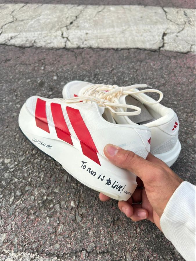 Adidas Adizero Evo SL - Branco/Vermelho Unissex