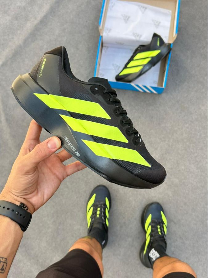 Adidas Adizero Evo SL Preto/Verde Masculino