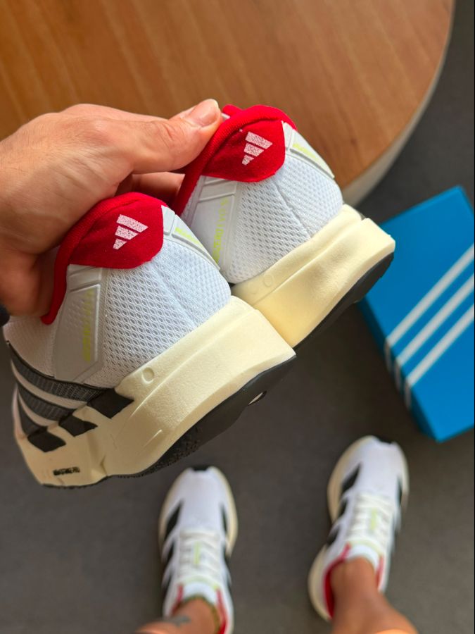 Adidas Adizero Evo SL (Linha Básica) Branco/Verde/Vermelho Masculino