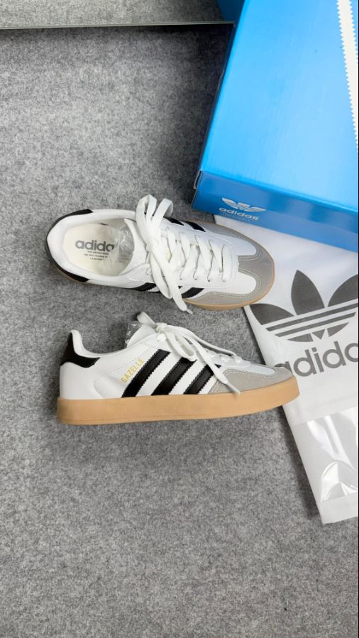 Adidas Gazelle Premium Preto/Branco Feminino - Disponível 34 AO 39