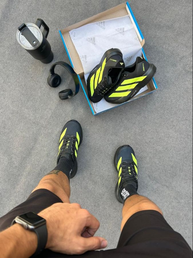Adidas Adizero Evo SL Preto/Verde Masculino