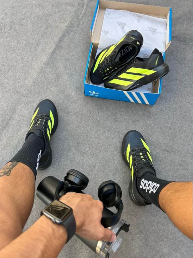 Adidas Adizero Evo SL Preto/Verde Masculino