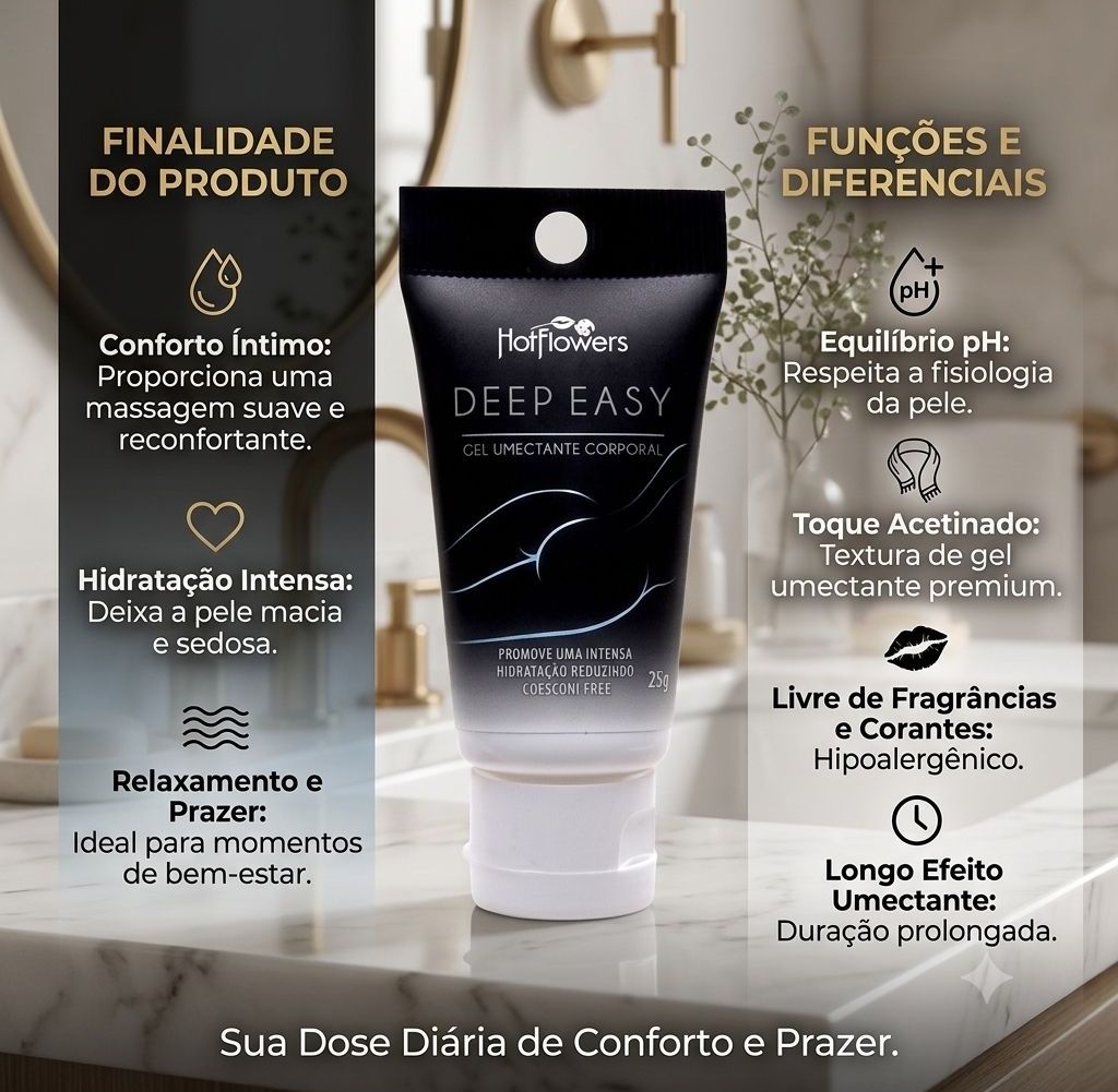 Deep Easy Anestésico Bisnaga Preta 25G Hot Flowers