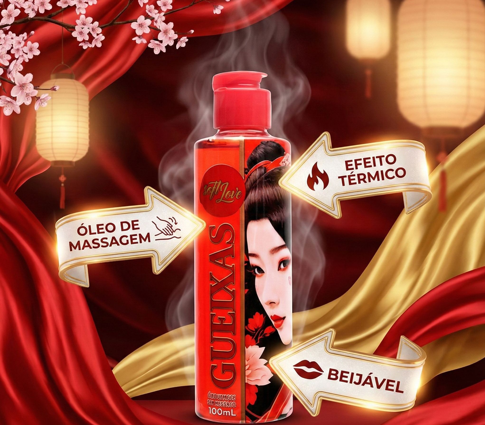 Gueixas óleo Corporal Massagem 100ml Soft Love