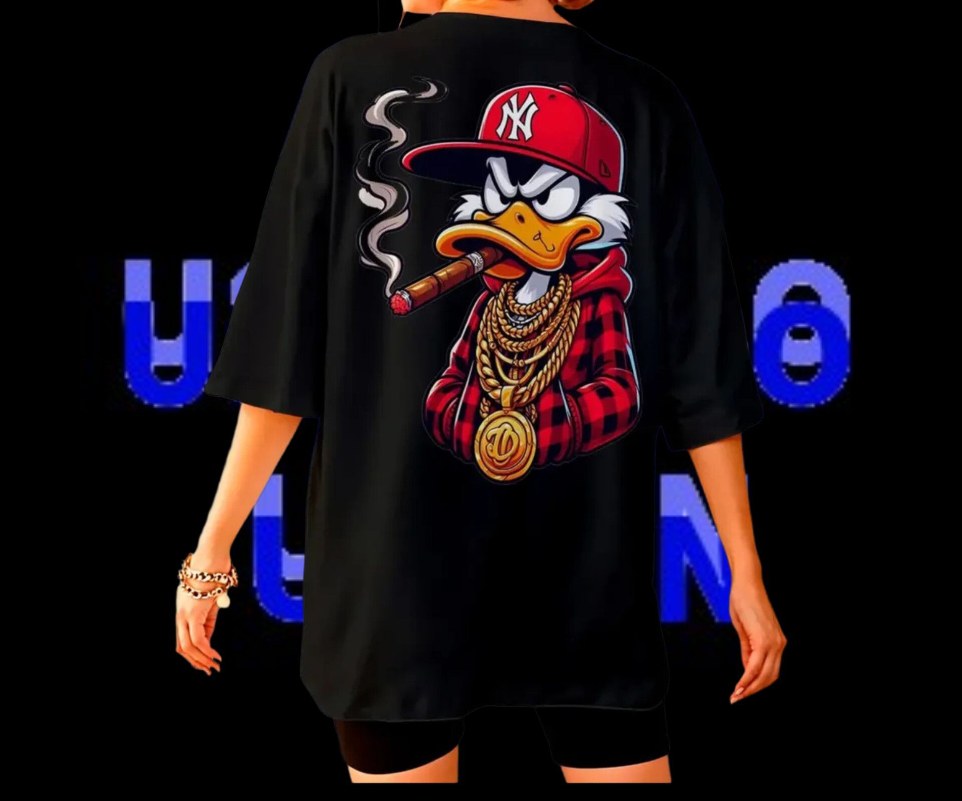 Camiseta oversized tio patinhas street rap 100% algodao unissex
