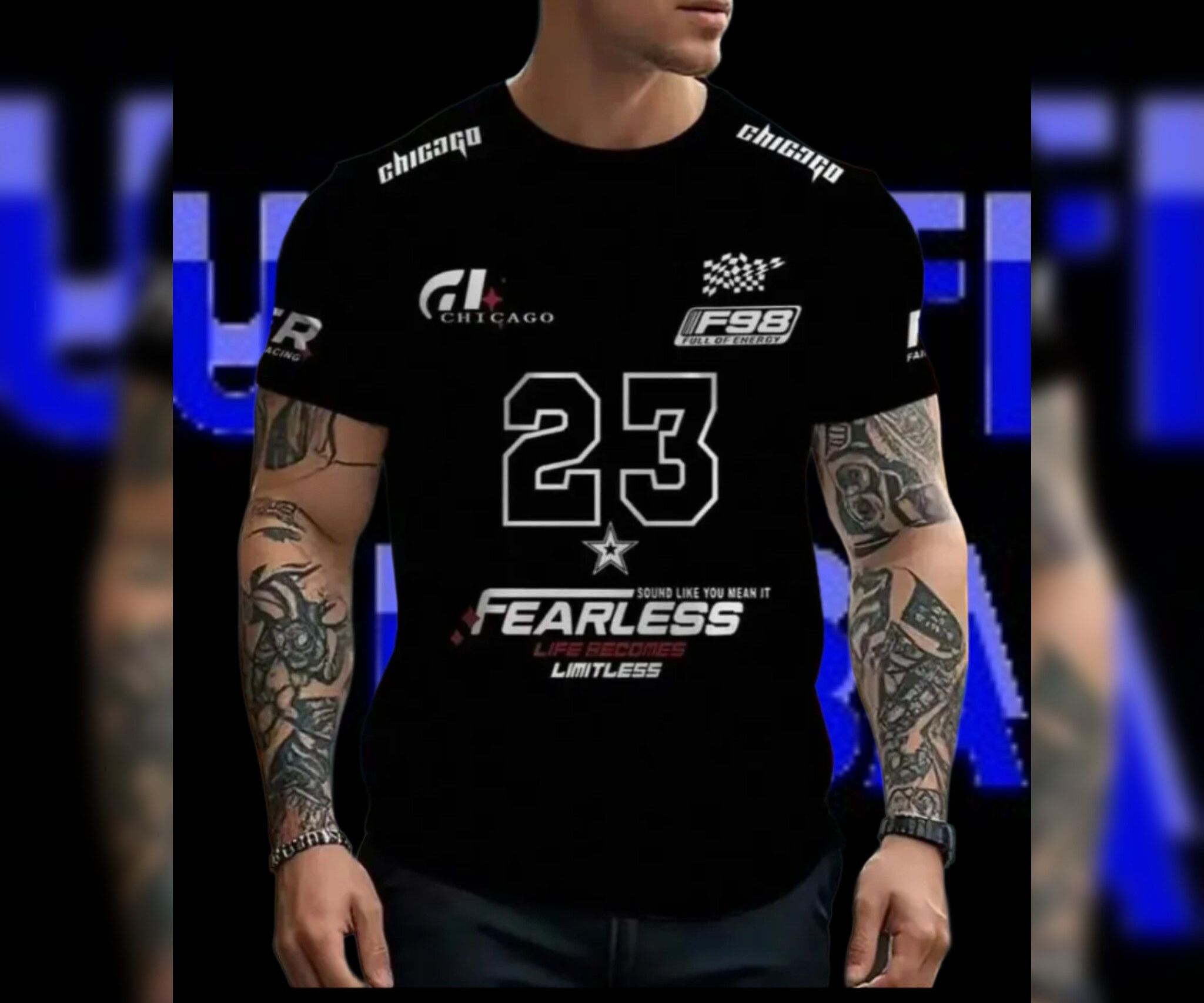 Camiseta masculina Chicago 23 confortável e resistente