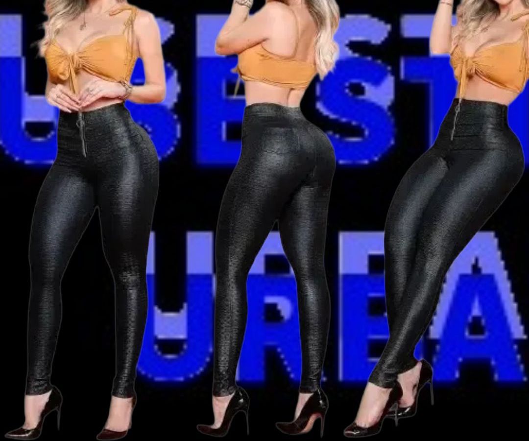 Calça legging Premium cirrê levanta bumbum super reforçada cós alto com ziper