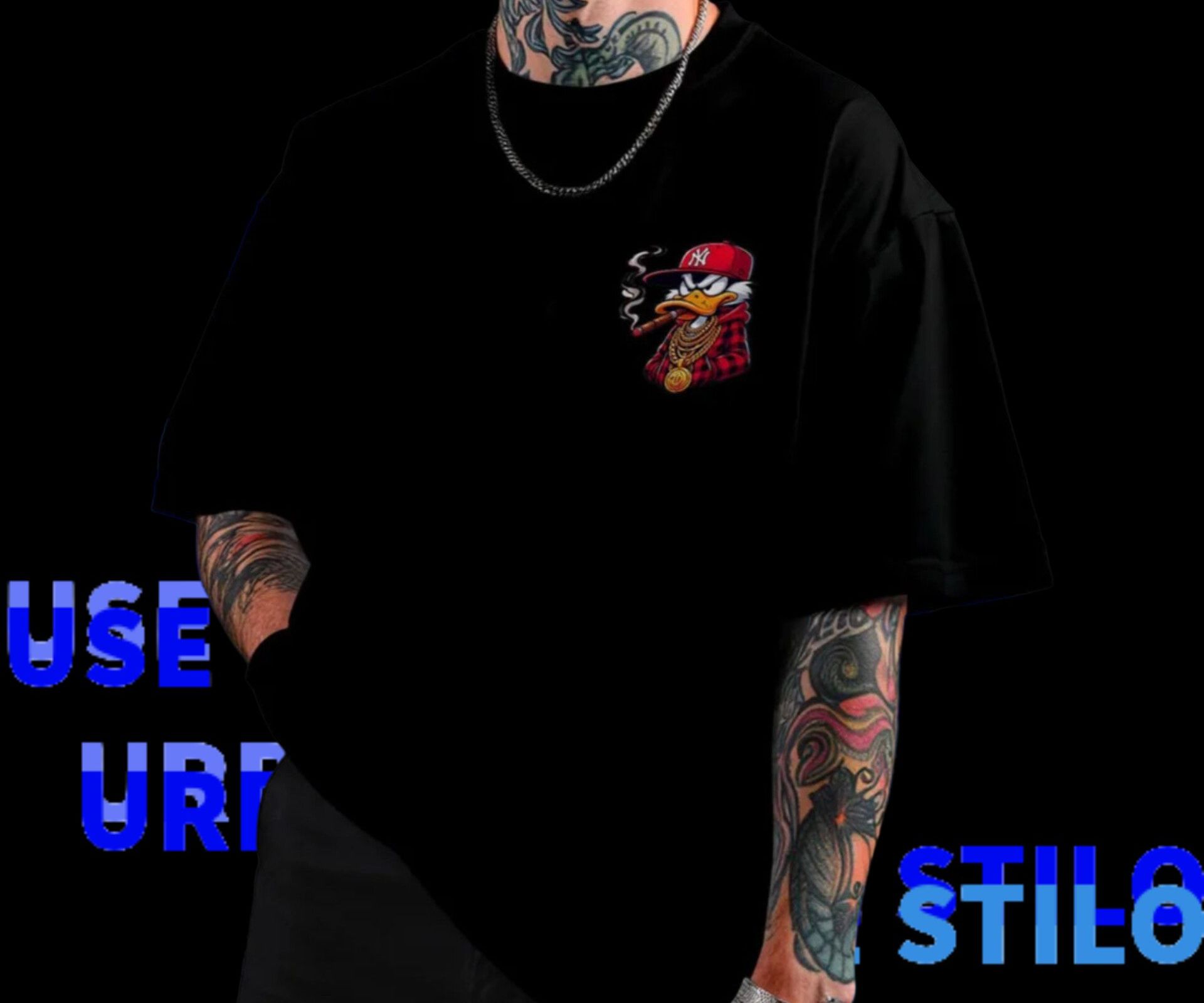 Camiseta oversized tio patinhas street rap 100% algodao unissex