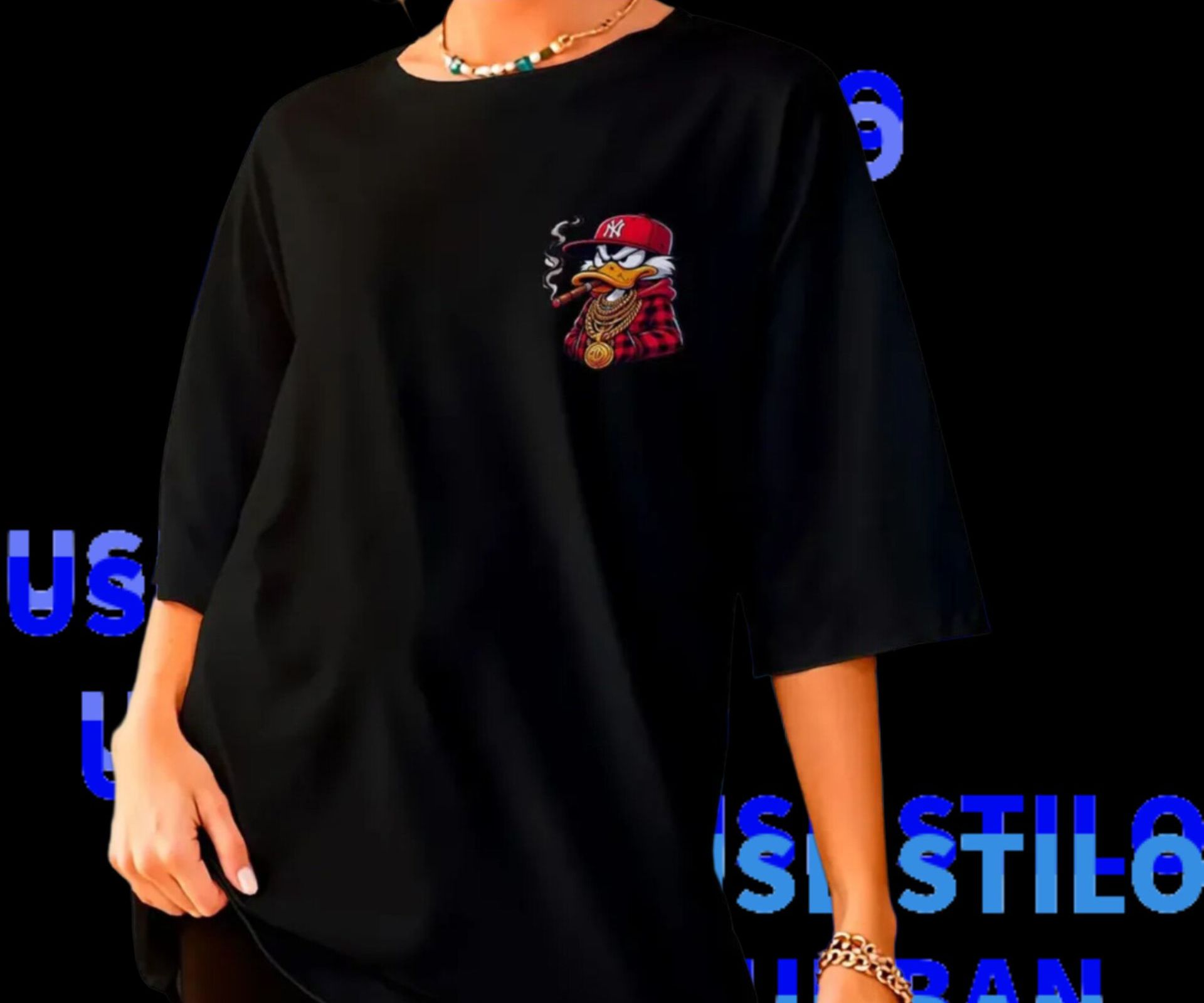 Camiseta oversized tio patinhas street rap 100% algodao unissex