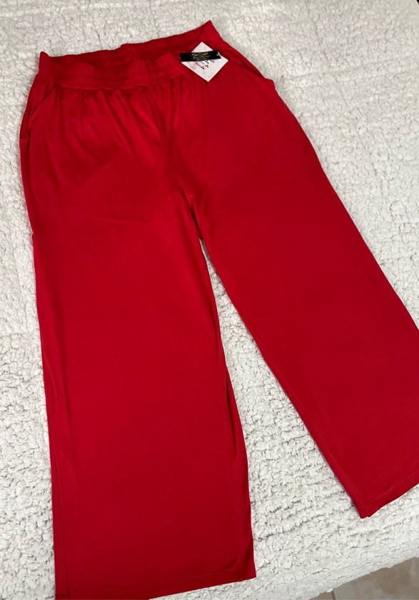 Calça pantalona PlusZize - Vermelha Tam. G2 veste do 46 so 52